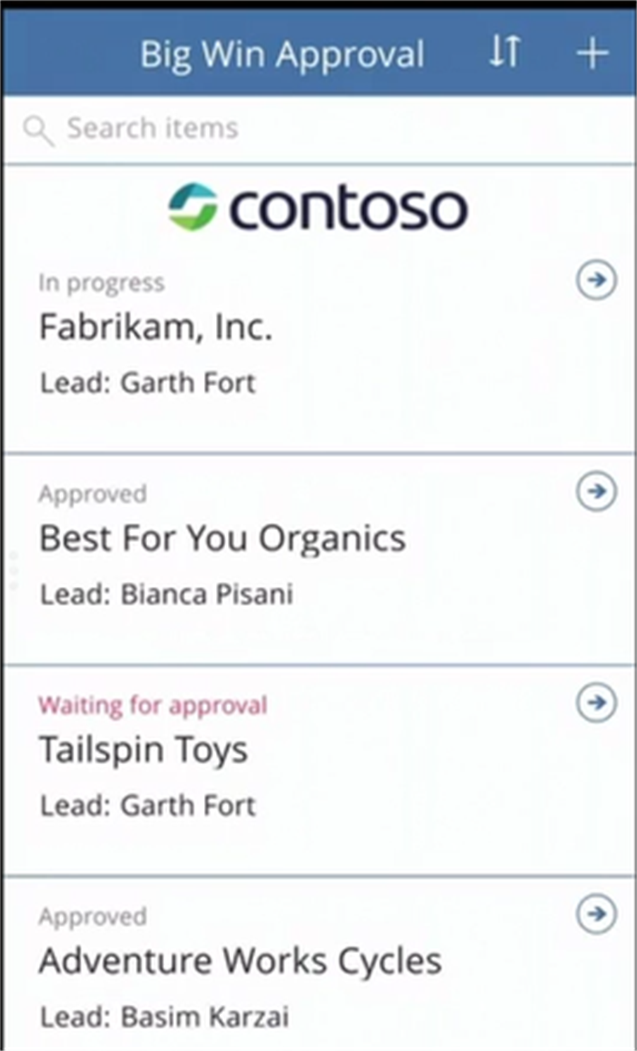 Mobile access to PowerApp created, that shows data from your SharePoint List (connected to CRM possible through Flow)