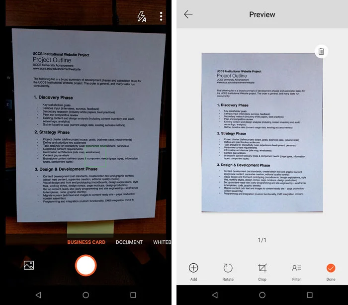 Office Lens simplifies the process of capturing physical documents and saving them to your Microsoft storage.