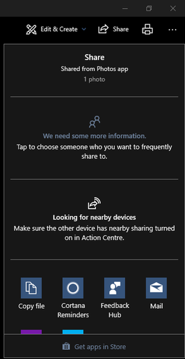 An example of nearby sharing in the Photos app. Image: Nick Heath / TechRepublic