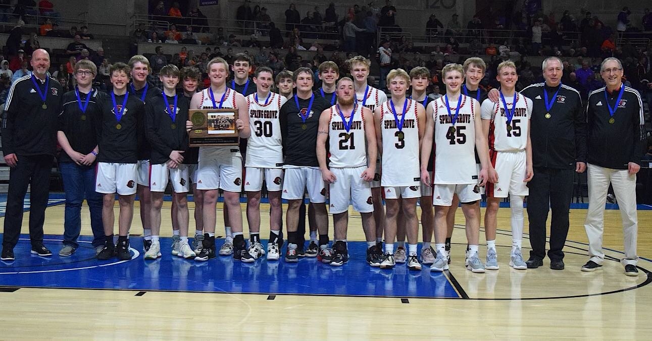 🏀 🦁 Wishing our Spring Grove Lion basketball parents, coaches, and especially players, Good luck as they get ready for the State Tournament! #golions #lionsbasketball #minnesota #statetournament ❤️🖤🏀