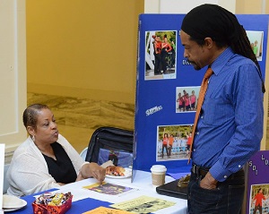 Metropolitan School of Dance, OKC at Arts Day 2014 talking with OKC artist Skip Hill