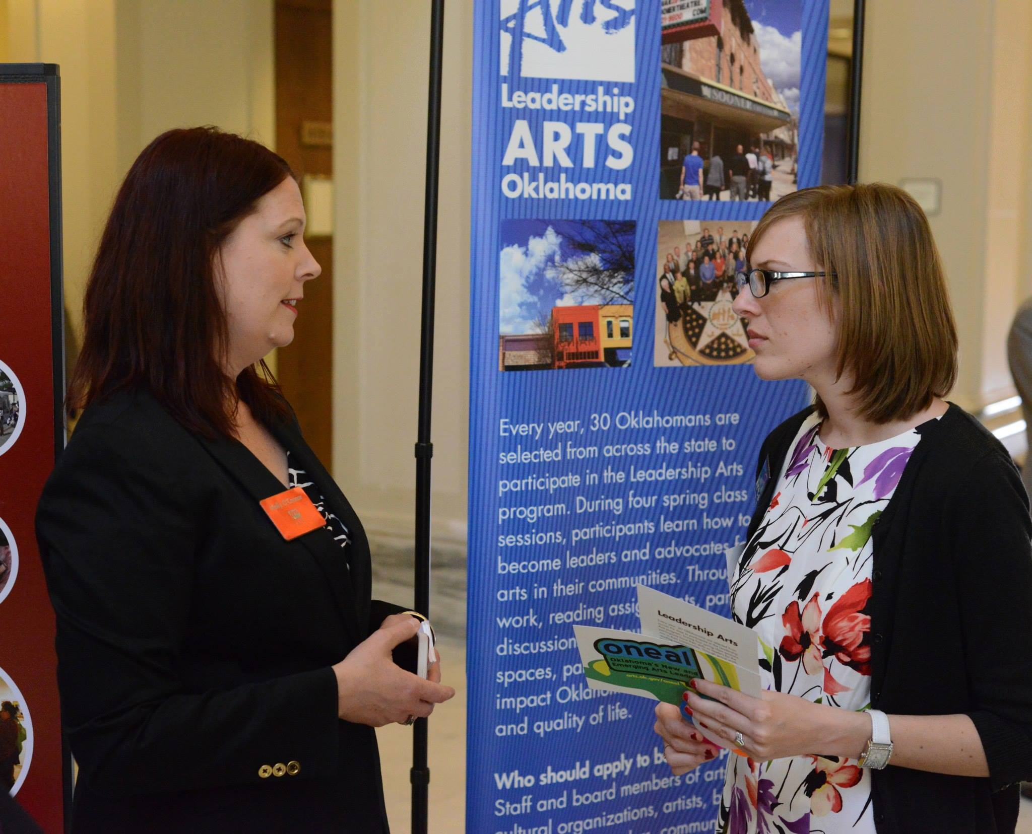 Molly O'Connor (Oklahoma Arts Council) and Krystle Brewer, Tulsa at Arts Day 2014