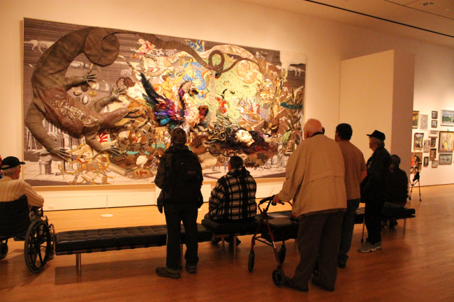 Creative Visions students participating in an audio and descriptive museum tour