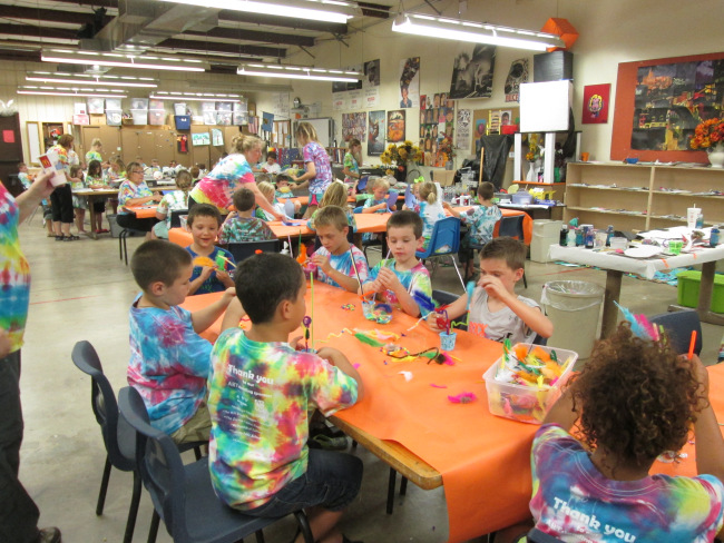 Kids participating in Cushing Arts and Humanities Council’s Summer Art Camp