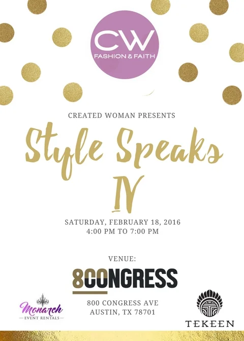 Style Speaks IV! Click HERE to get your ticket!