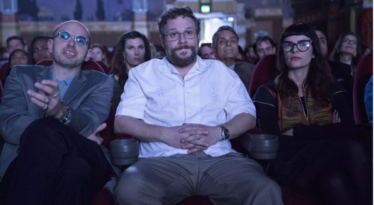 Paul Scheer with Seth Rogen in "The Disaster Artist." (Justina Mintz / A24)