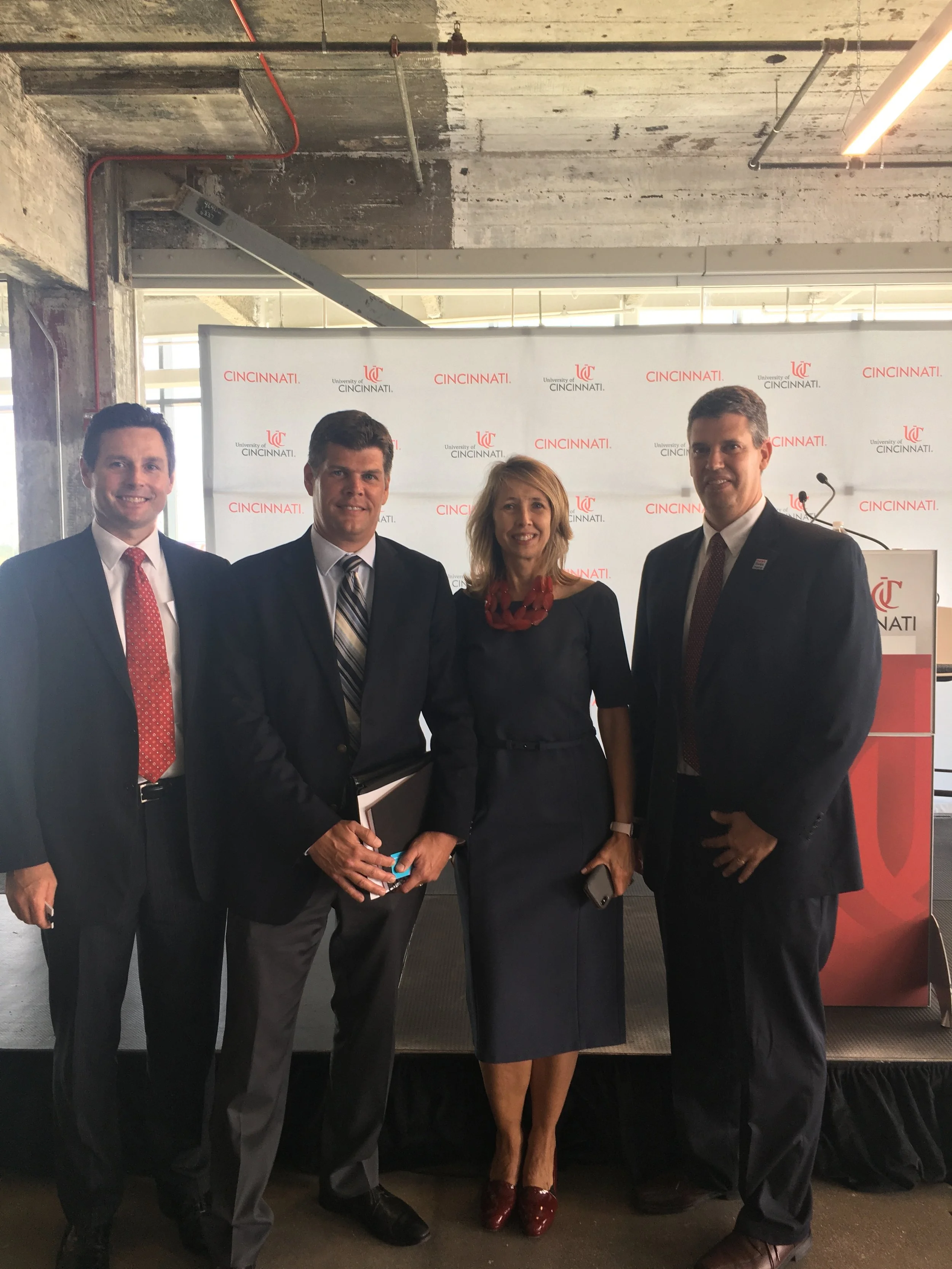 Uptown Consortium, Inc. President & CEO Beth Robinson with Terrex Development & Construction at UC's digital futures announcement.