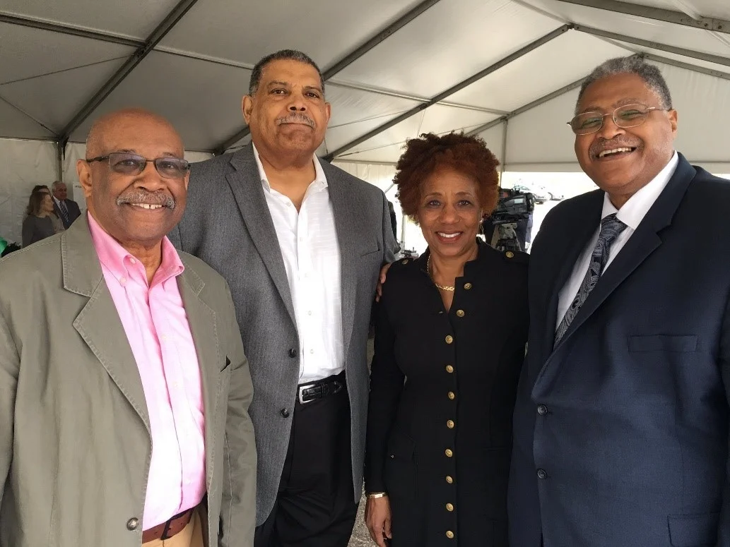 (Left to right): Henry Brown, Bill Witten, Patricia Milton and Howard Elliott attend the Uptown Gateway groundbreaking.