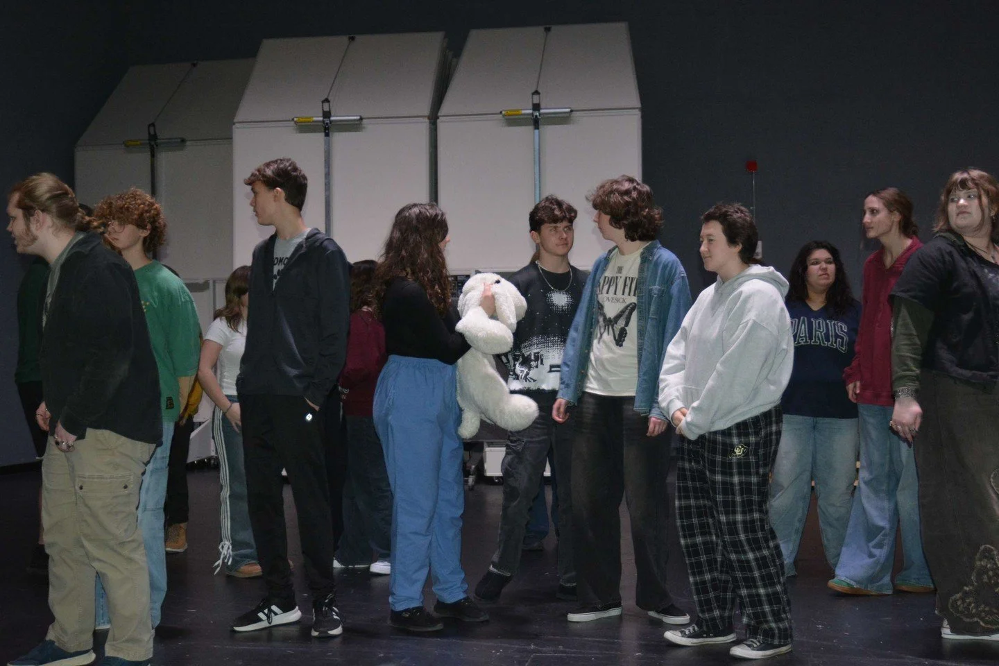 Before the real props are created by our amazing team, we get creative❄️

Stuffed animals as characters, coats as blankets, and a few odds and ends to build a snowman&mdash;improvisation at its finest!

🎟️ https://brightonmusical.com/
❄️ Frozen: Mar