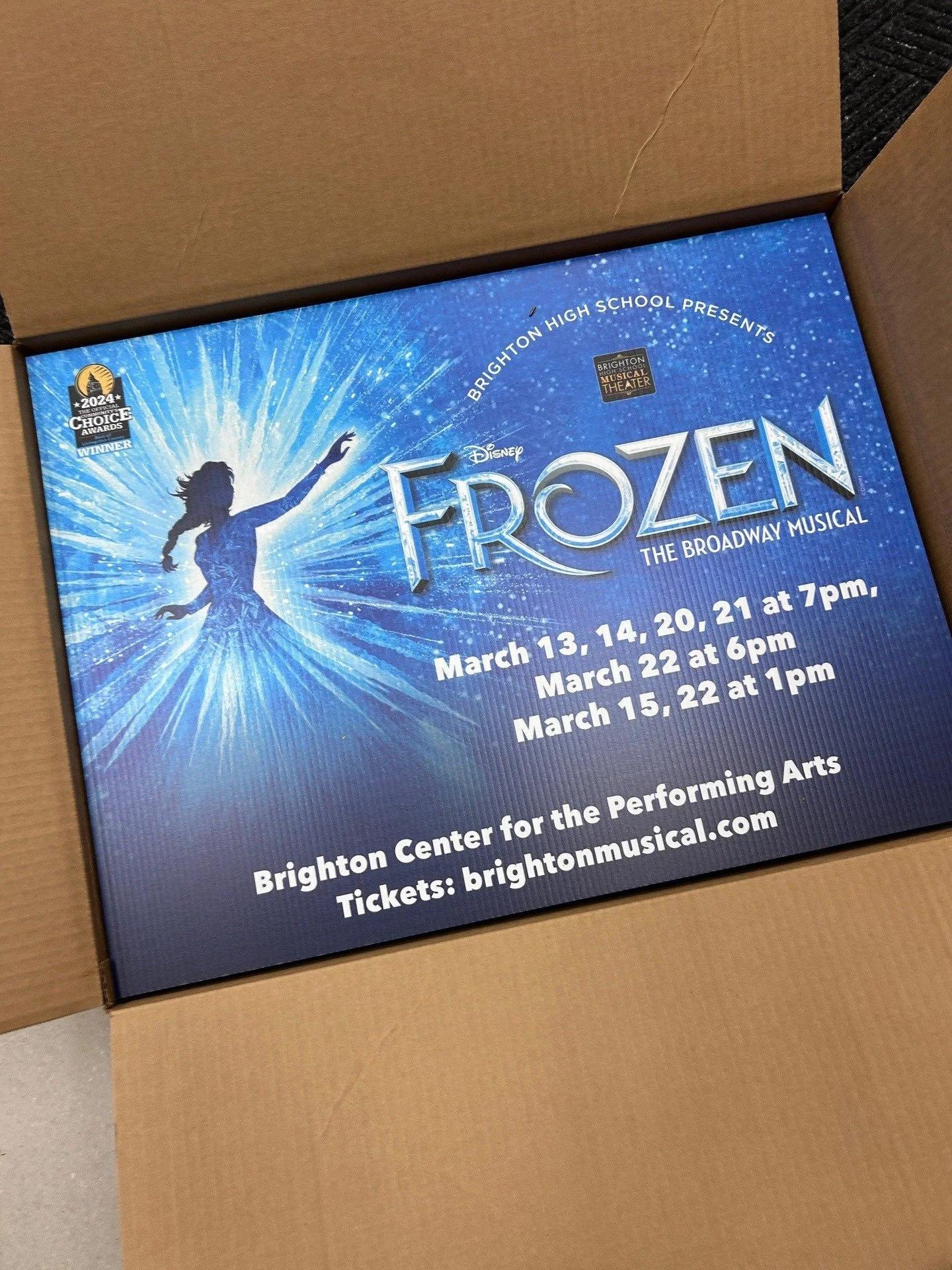 They&rsquo;ve arrived! 🎉👑
Our Frozen yard signs are ready to spread the sparkle all over town ✨❄️

🎟️ https://brightonmusical.com/
🎭 Frozen: March 13&ndash;15 &amp; 20&ndash;22