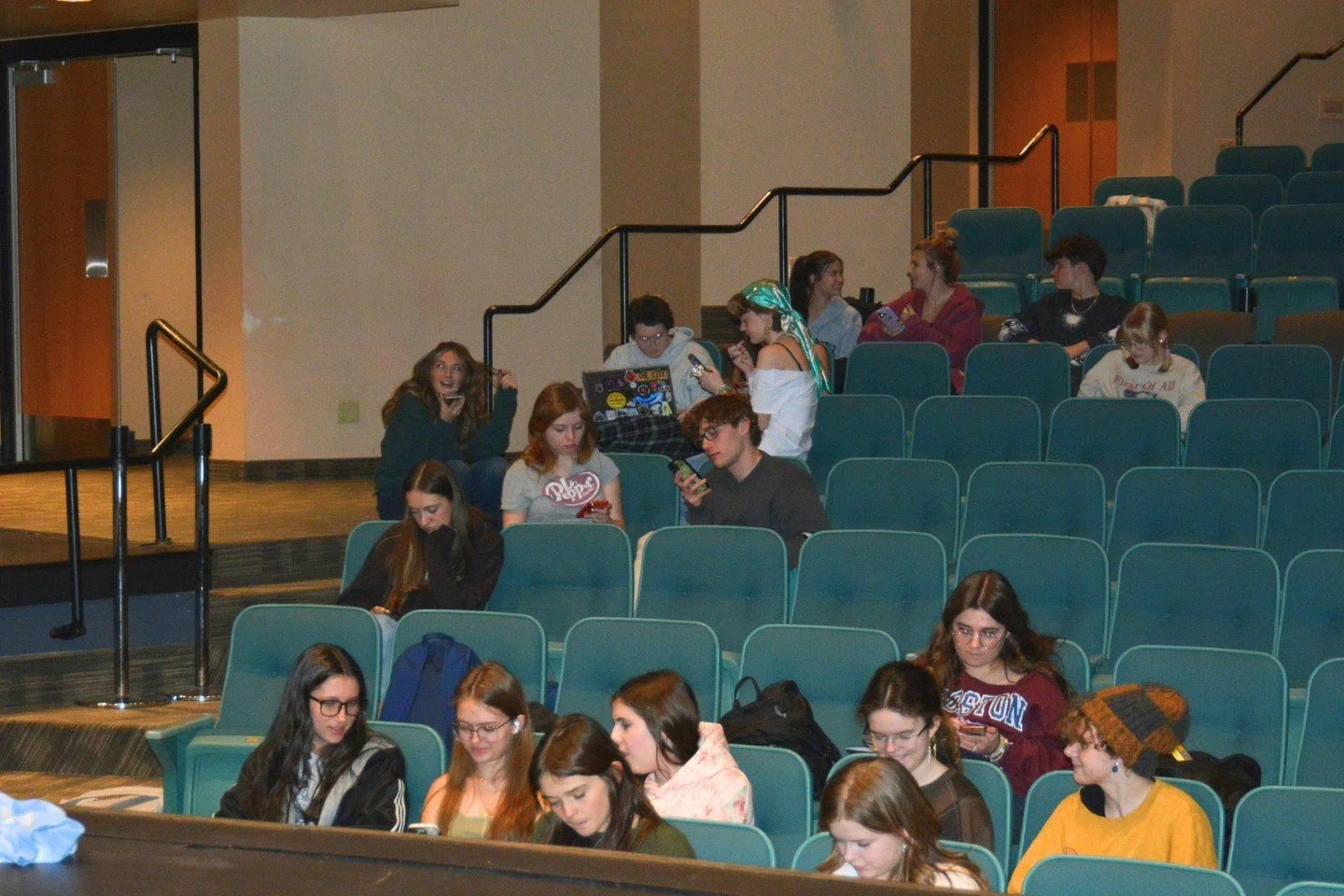 Behind the scenes, our dedicated cast are also amazing students 📚✨

Homework from the auditorium&mdash;while waiting to be called up to the stage&mdash;is just how we roll 🎭👑

🎟️ https://brightonmusical.com/
🎶 Frozen: March 13&ndash;15 &amp; 20&