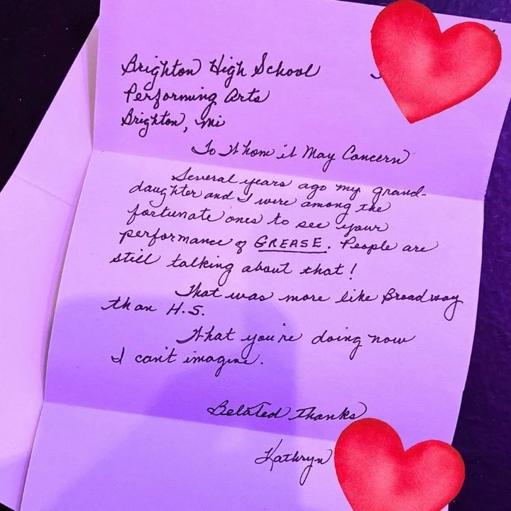 This week we received the most incredible letter &mdash; with a sweet nod to one of our past productions&hellip; Grease.

Moments like this remind us how special this program truly is. Years later, the memories still matter.

Do you have a favorite s