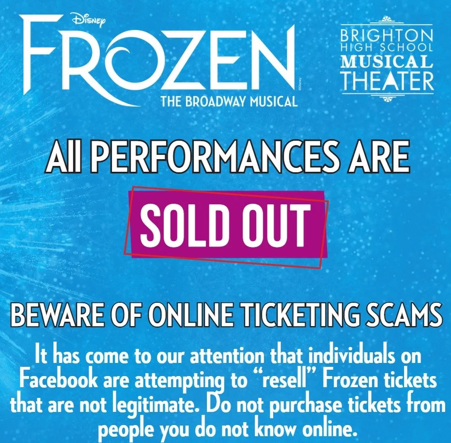 We&rsquo;re officially SOLD OUT. ❄️👑

Every performance of Frozen is now completely full. We are incredibly grateful for the overwhelming support from our community and can&rsquo;t wait to welcome our audiences to Arendelle.

⚠️ Important Ticket Not