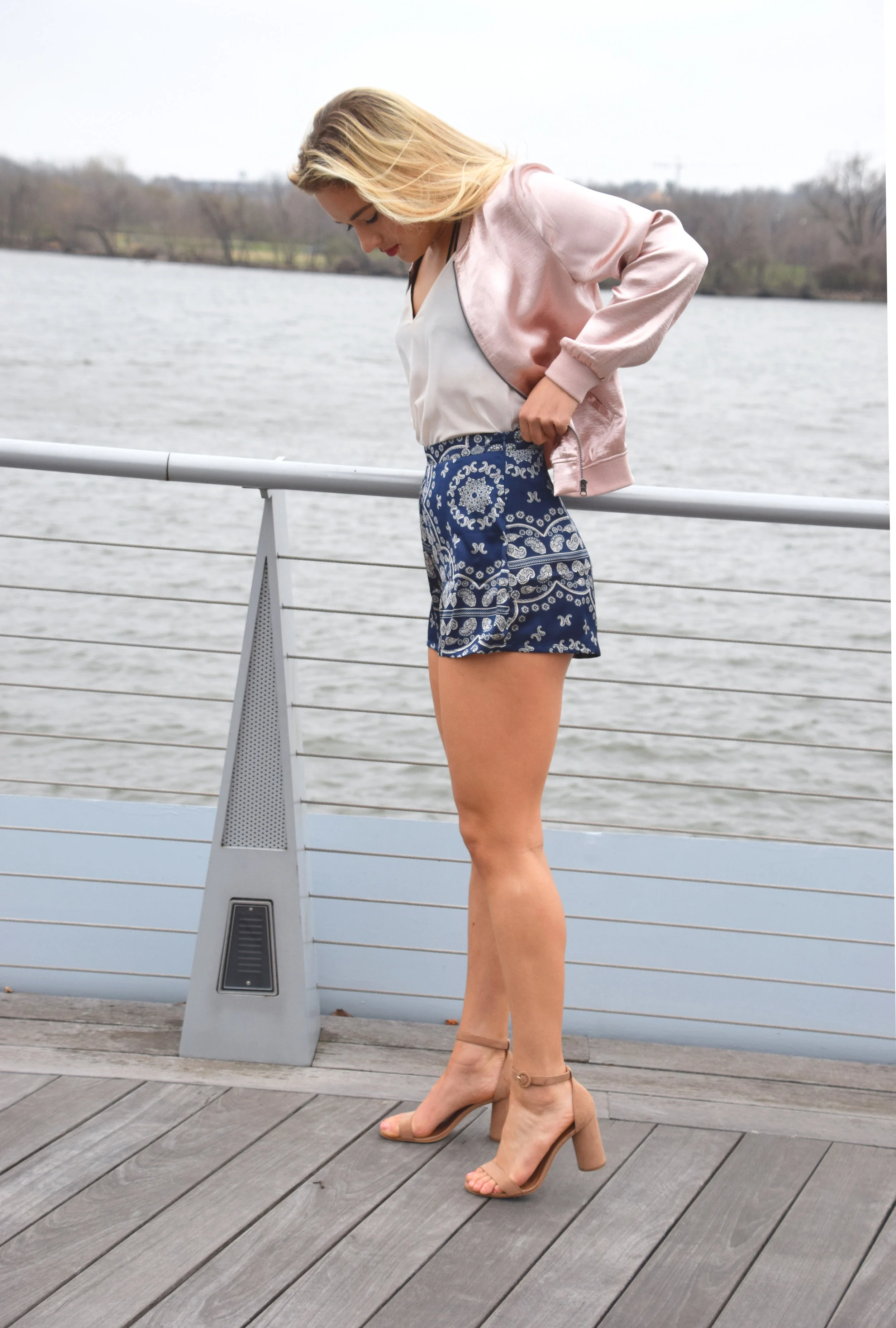 heels and shorts outfit