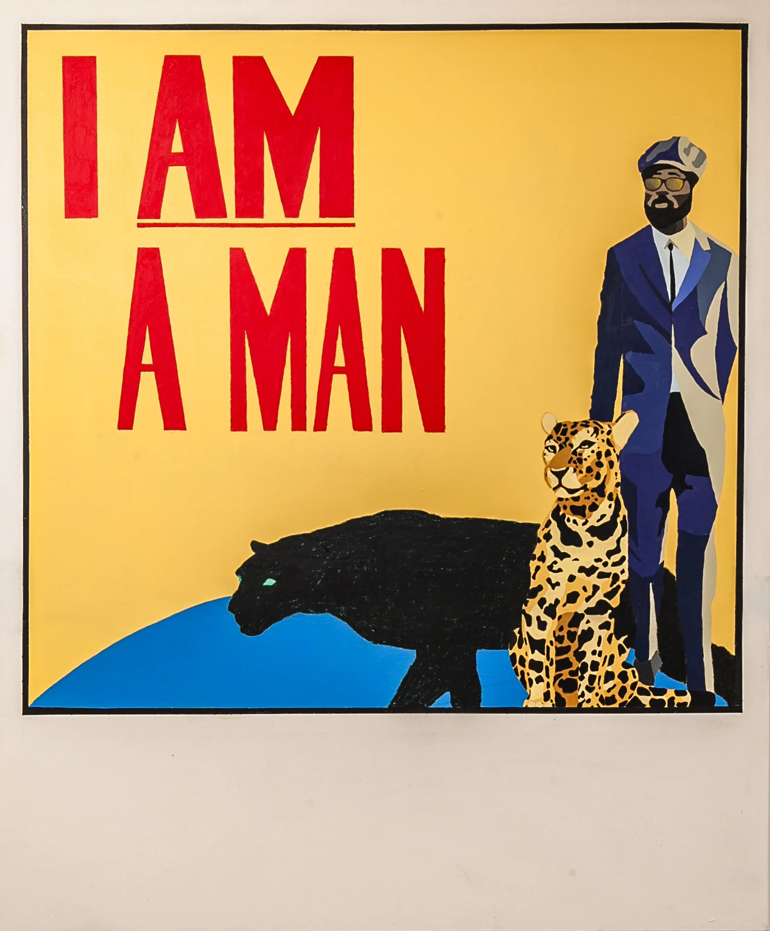 Andrew Gray (Baltimore, MD) I AM A MAN Medium: Oil pastels and acrylic on canvas Dimensions: 72x60 inches