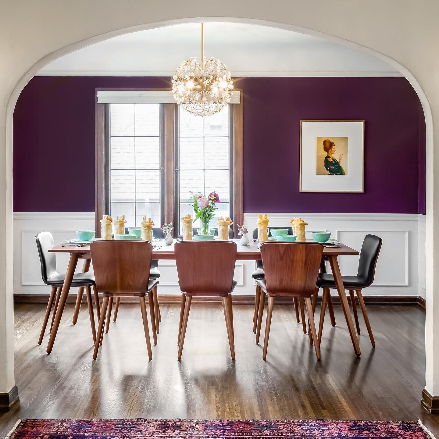 From purple to purple... this room has seen a second transformation! We kept the regal hue on the walls, just made a few critical updates to the other elements in the room... looking forward to sharing new photos in a few months... And with it, some 