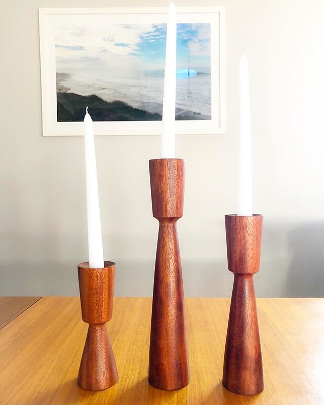 GIVEAWAY. I&rsquo;m doing my first giveaway for these mahogany candlesticks. I&rsquo;m hoping someone will enjoy these in time for Mother&rsquo;s Day, and I can say say thanks for all the support of my small business. 
To enter, just share something 