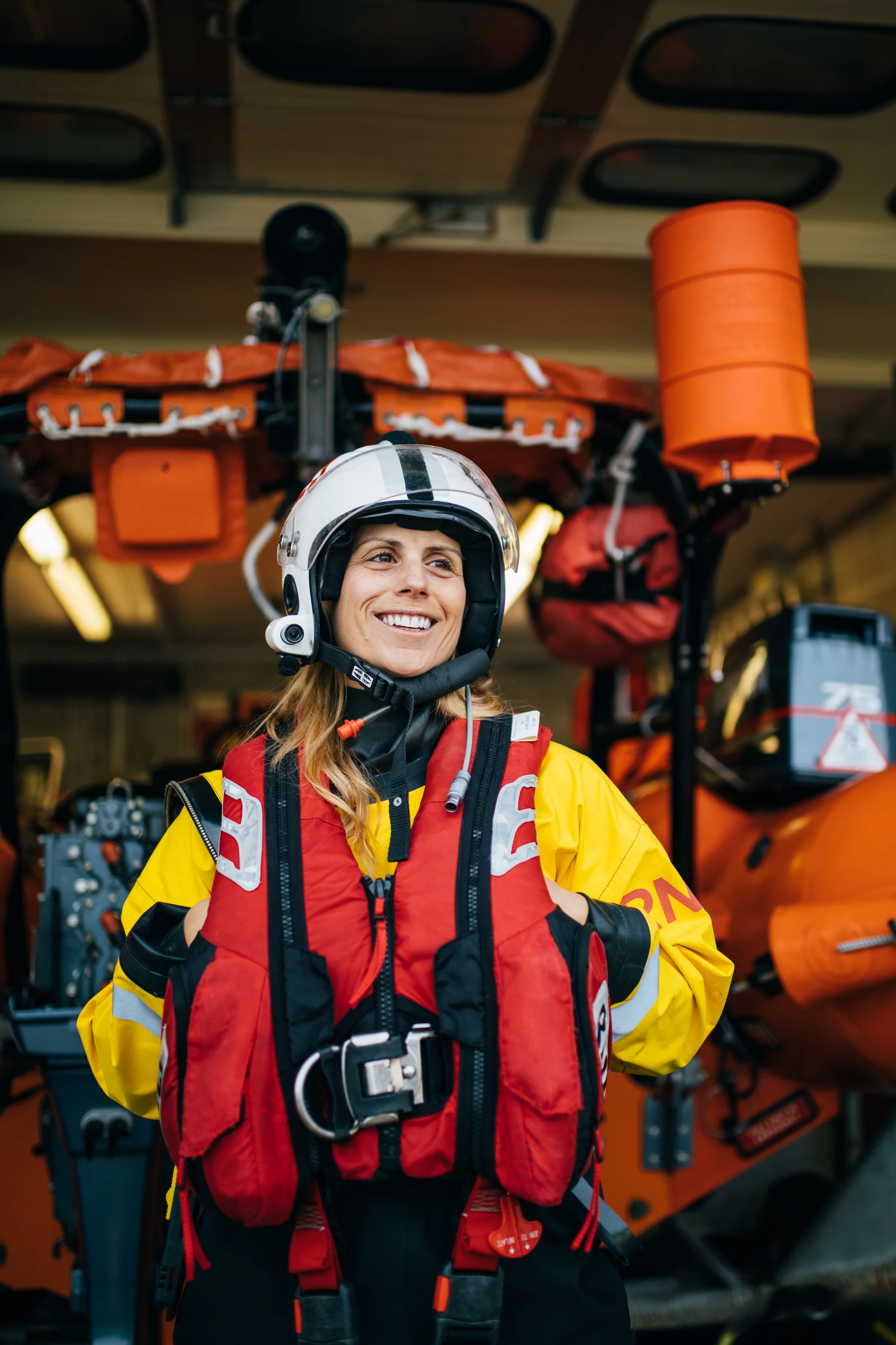 RNLI volunteer Wendy Rabett pictured at Falmouth RNLI Lifeboat Station. Falmouth, Cornwall, UK. 8th Feb 2019.