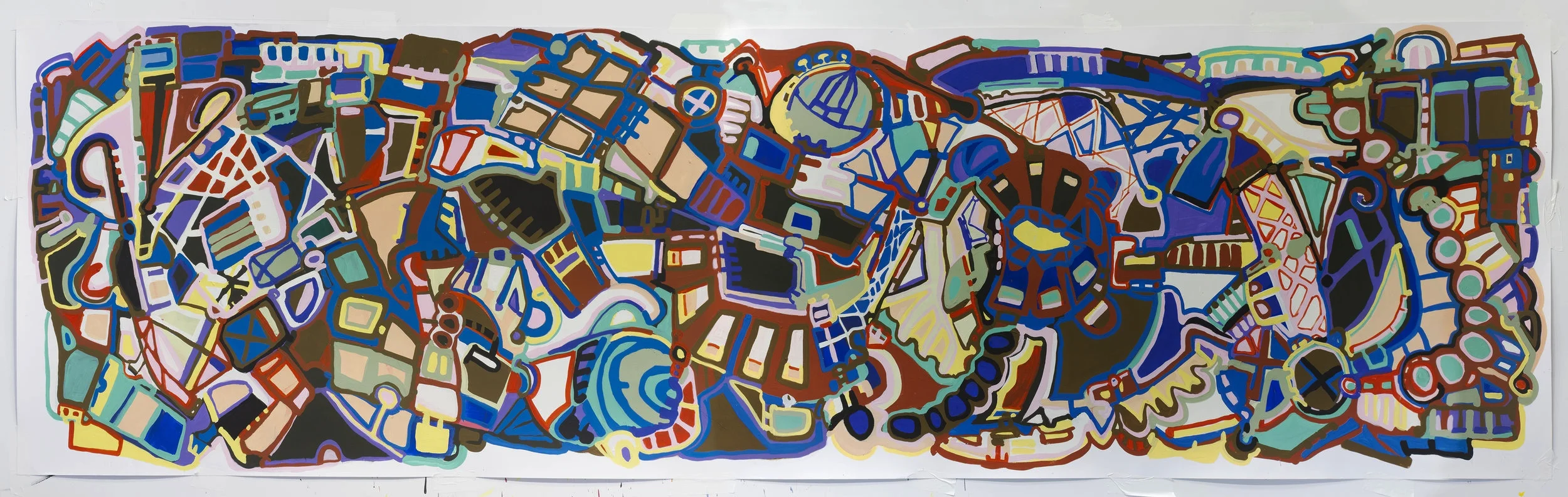 The State Of Things, 2018 vinyl paint on paper, 3.5 x 11.1 F