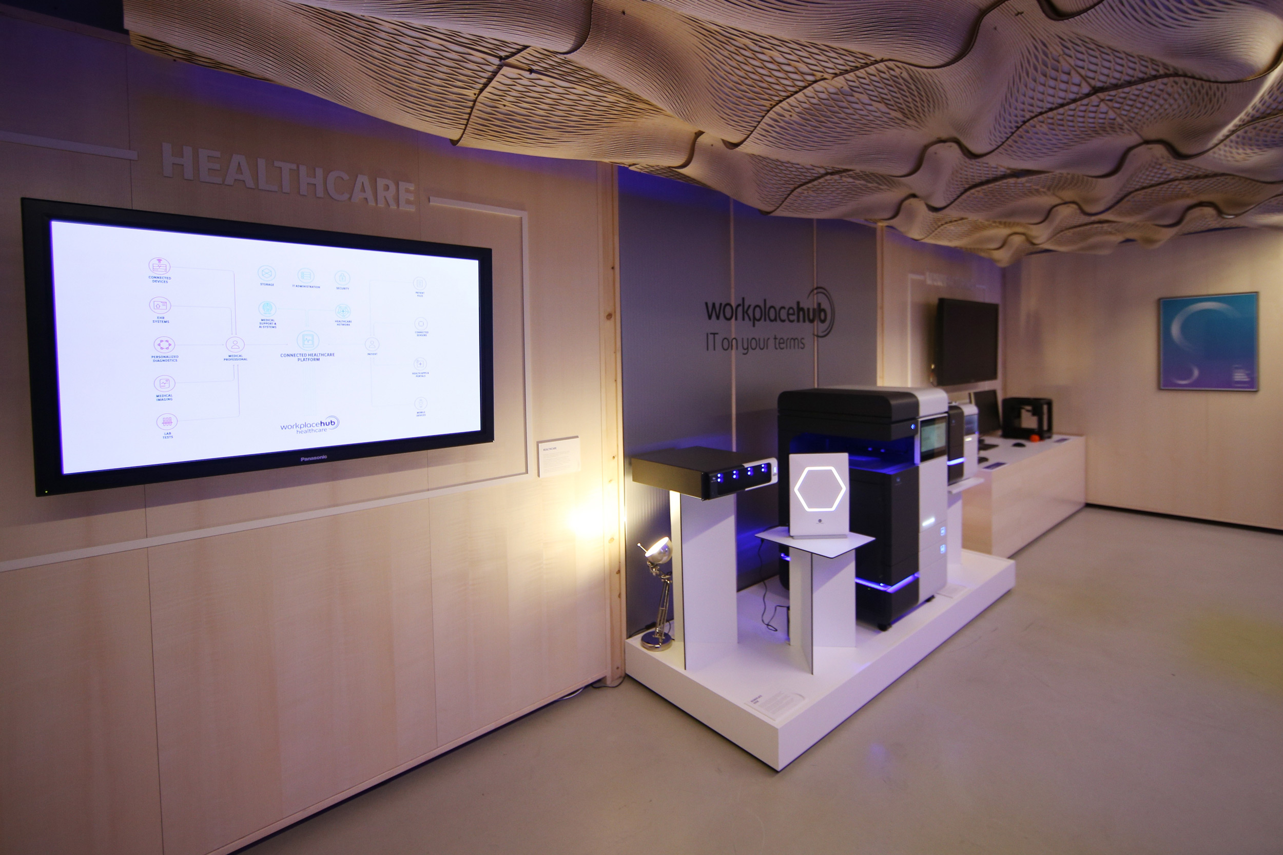 After the reveal, press were invited into the previously hidden 'Workplace of the Future' to get hands on with the product portfolio.
