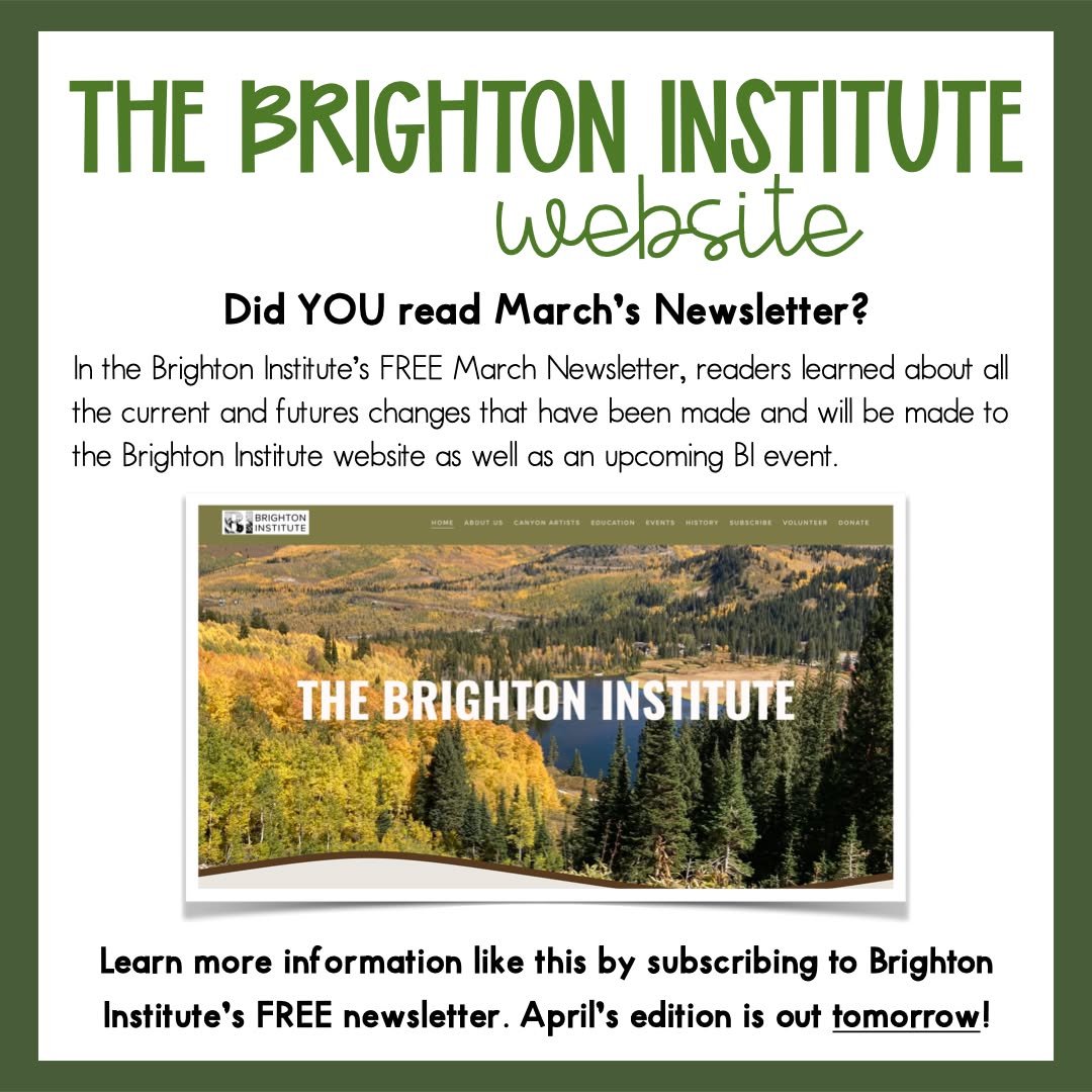 Do YOU subscribe to Brighton Institute's FREE Newsletter?
If not, head on over to the Brighton Institute website (https://www.thebrightoninstitute.org) and subscribe NOW.

Why should you subscribe?
By subscribing, not only will you be informed on eve