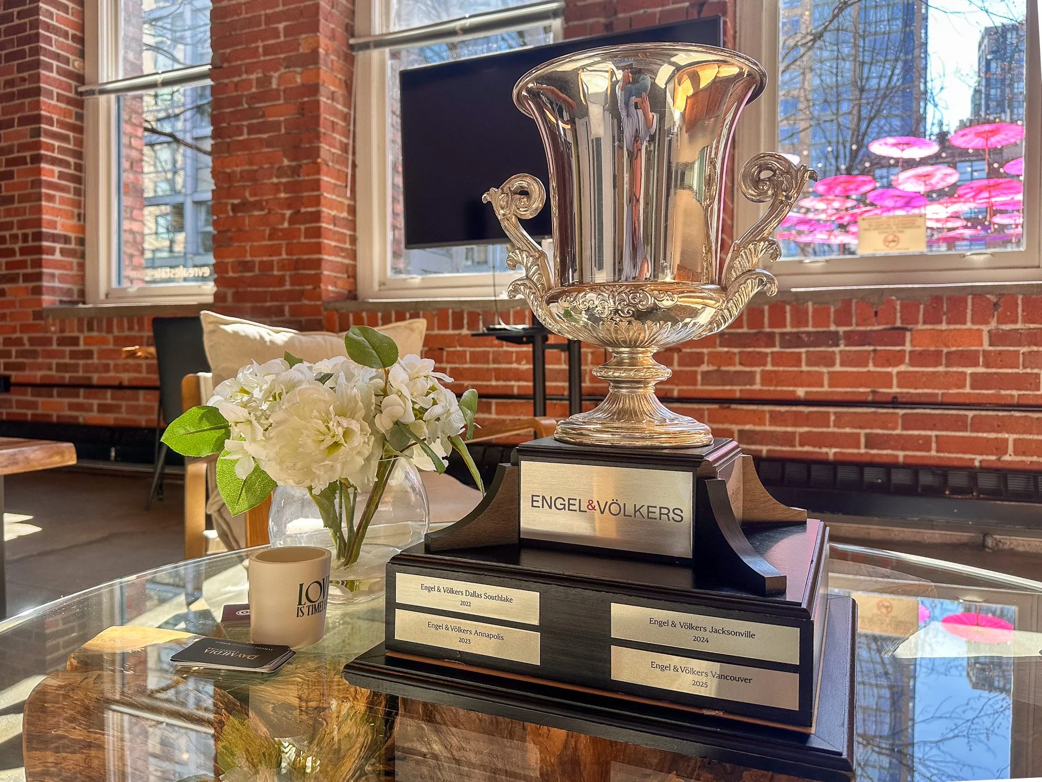 Engel and Voelkers Cup showing Vancouver as winner of the year's major award