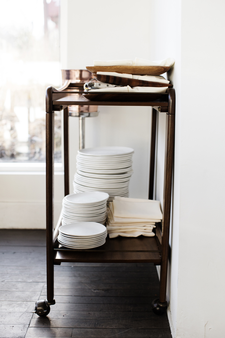 Cart with serving ware | Martina | The Restaurant Project