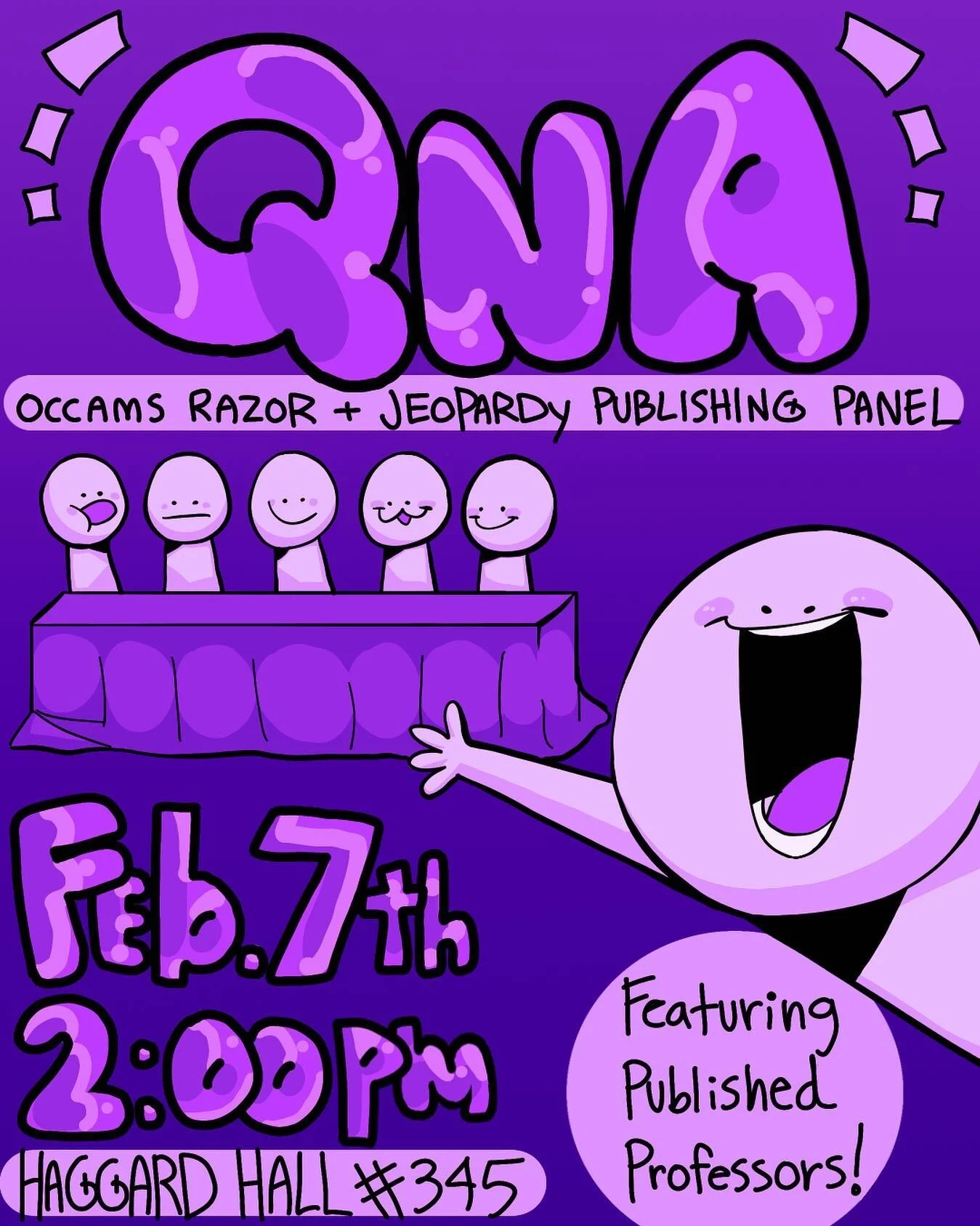 ⚠️QNA SOON!⚠️
Thinking about publishing your research or creative writing, but not sure how to get started? Ask your questions and raise your concerns at our joint Q and A panel with published faculty. This event will focus on the ins and outs of pub