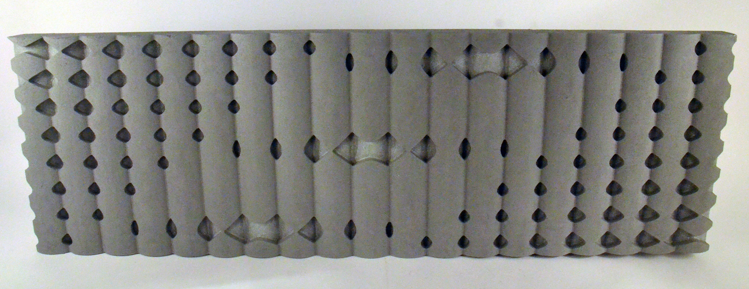 CNC milled facade model of the vertical garden silo