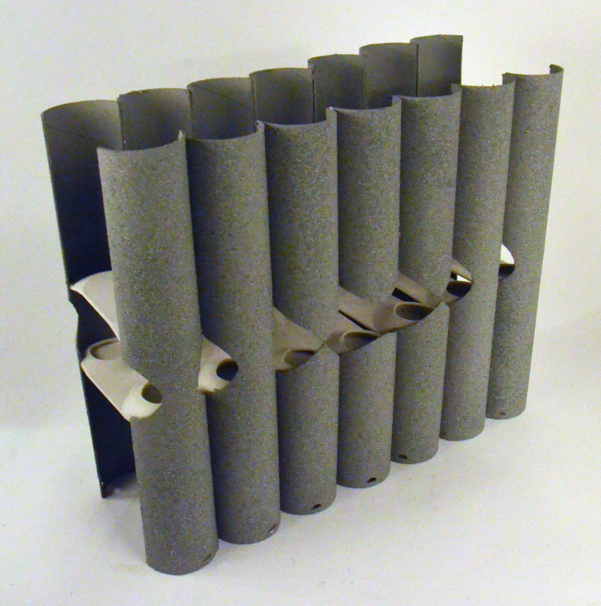 Section cut model of vertical garden planter platforms