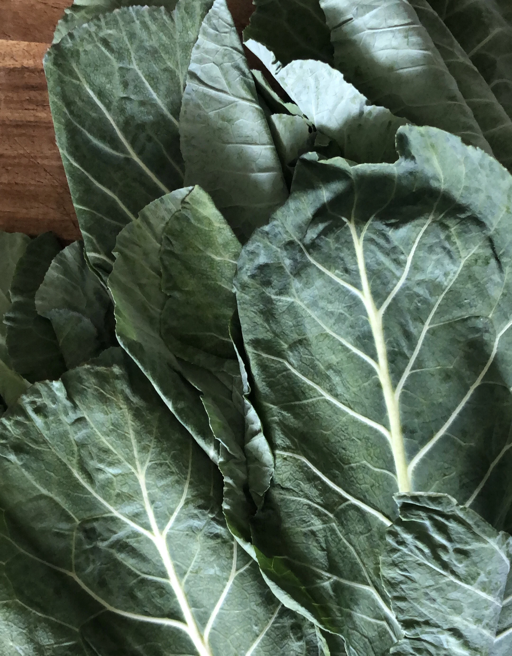 Start with 15-20 Leaves of Collard Greens.