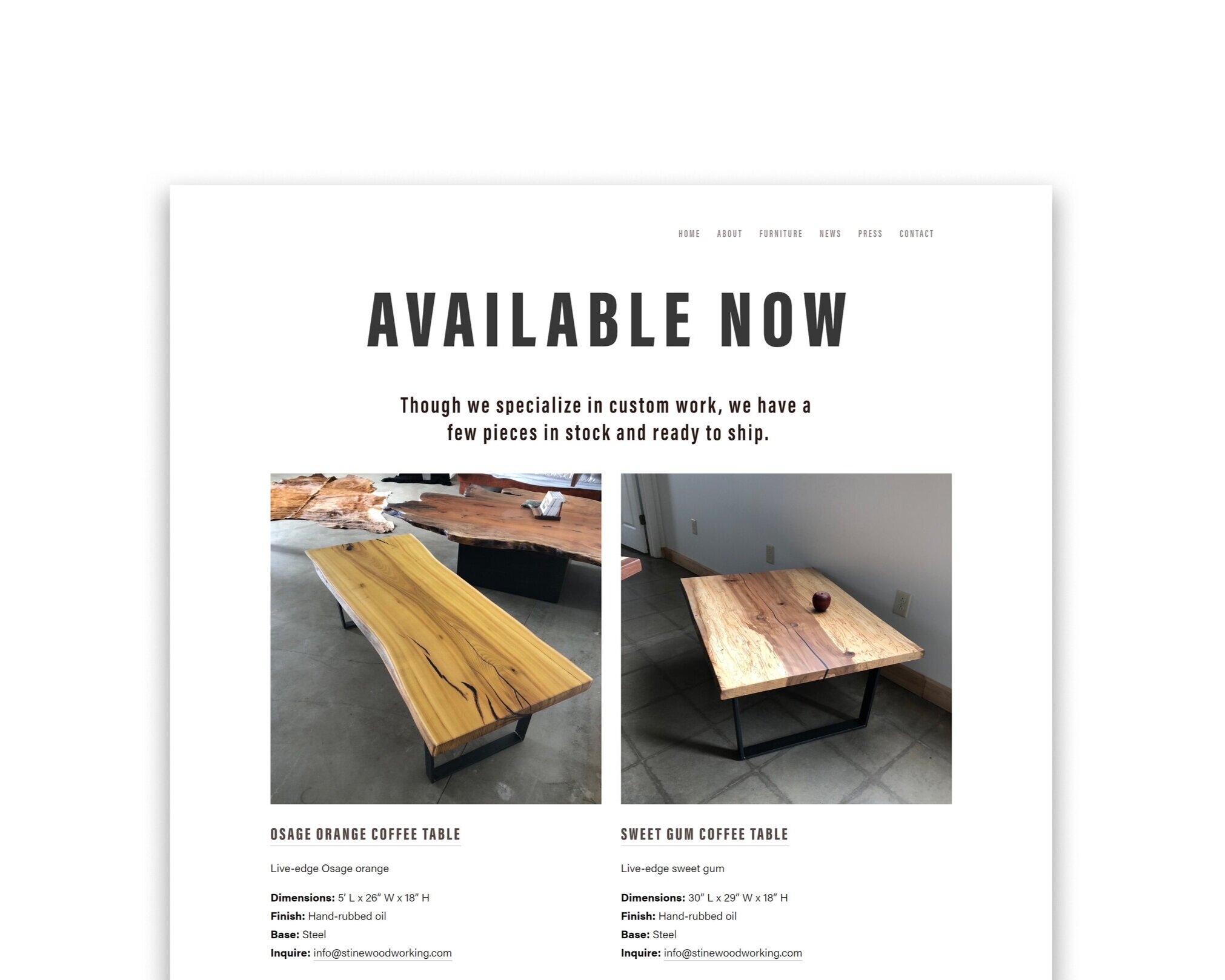 Custom Wood Restaurant Tables  David Stine Furniture — DAVID STINE  FURNITURE