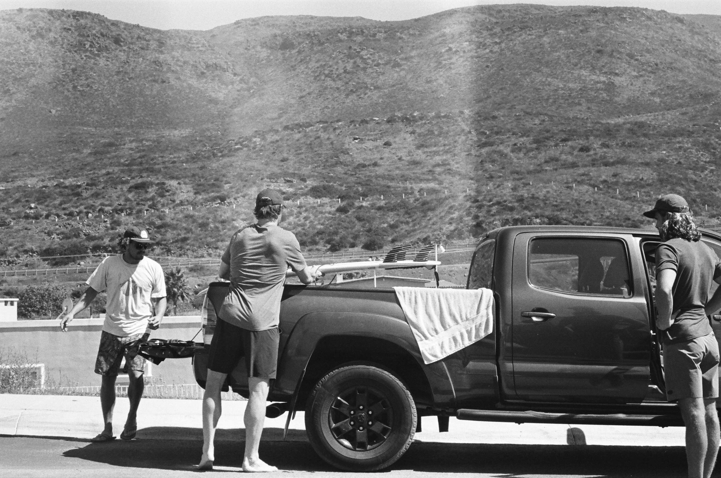 Packing the truck for an afternoon session.