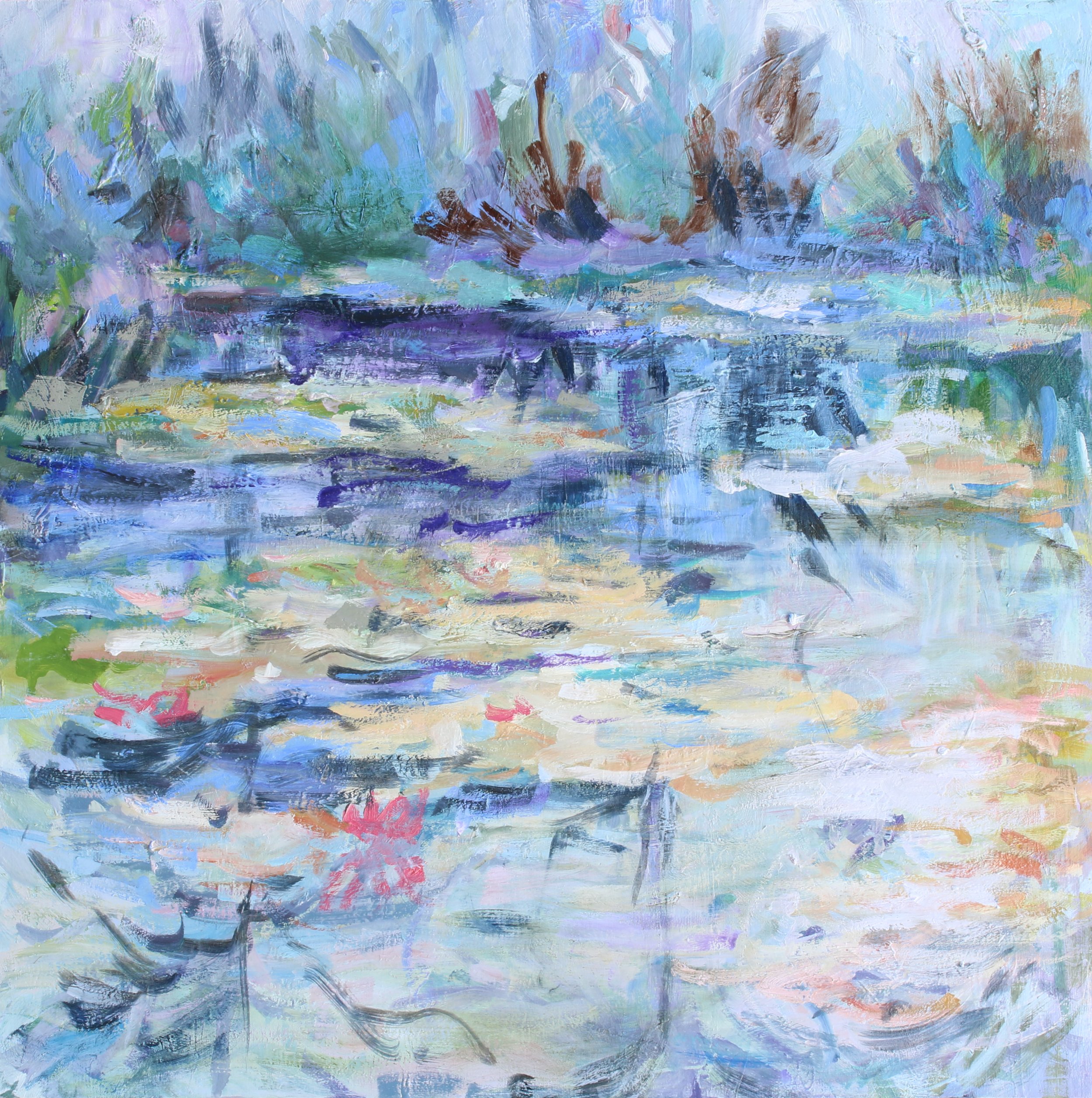 Pond Reflections #2 on panel