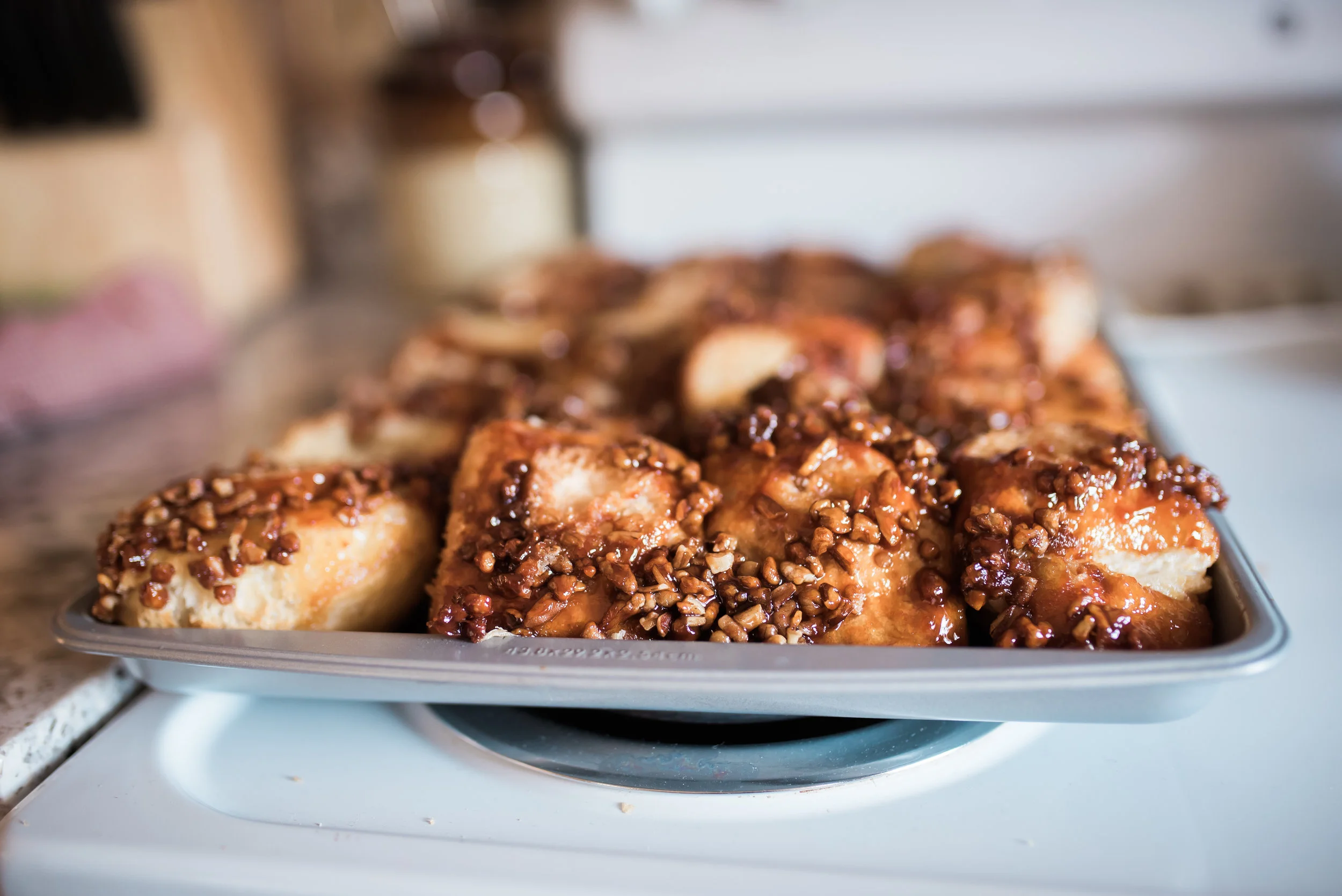 Jeanne made sticky carmel rolls to bring - YUM! 