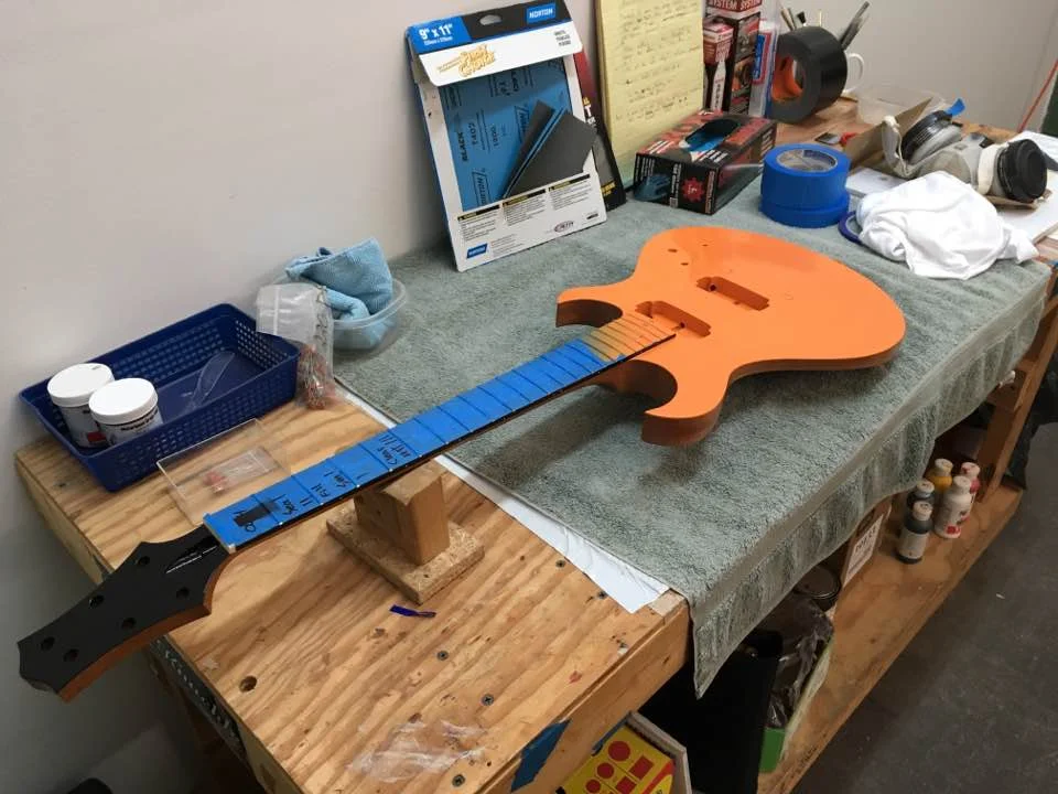Sanding between color coats.