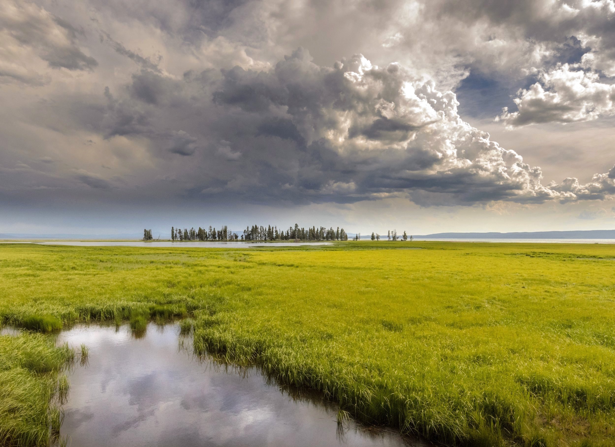 Billowing clouds in Yellowstone at West Thumb.