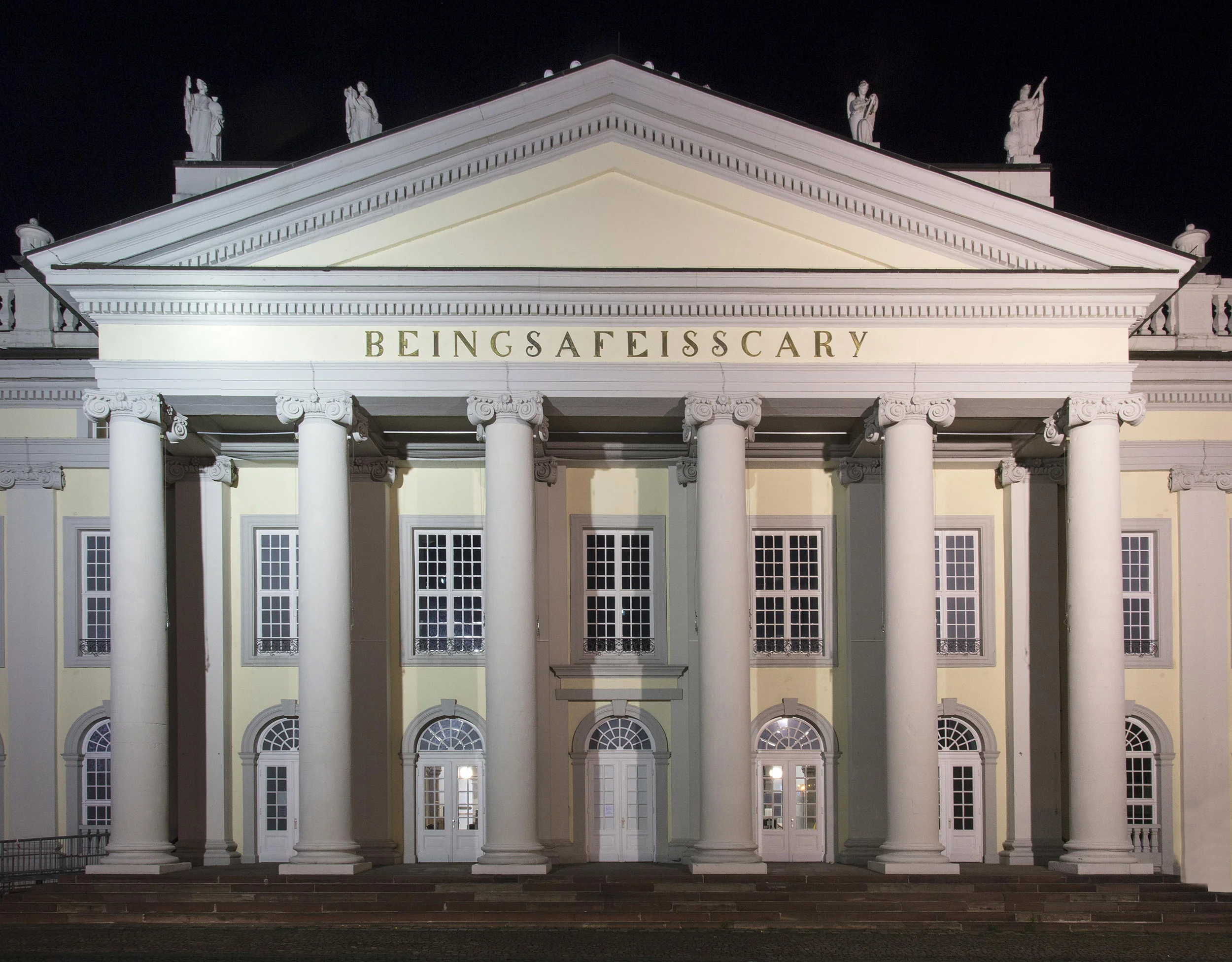 Banu Cennetoğlu, BEINGSAFEISSCARY, 2017, various materials, Friedrichsplatz, Kassel, documenta 14, photo: Roman März