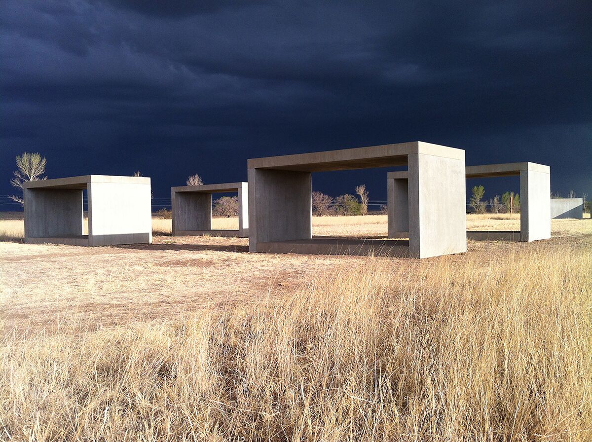 Donald Judd, 15 untitled works in concrete, 1980-1984. Permanent collection, the Chinati Foundation, Marfa, Texas. Photo by Frank Benson, courtesy of the Chinati Foundation. Donald Judd Art © 2017 Judd Foundation / Artists' Rights Society (ARS), New York.