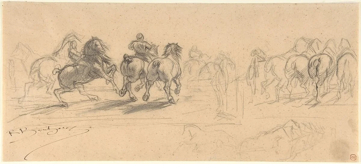 Sheet of Studies for "The Horse Fair"