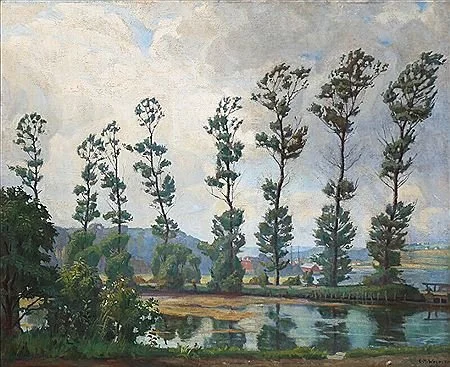 The Poplars Along Hobro Fiord by Lili Elbe