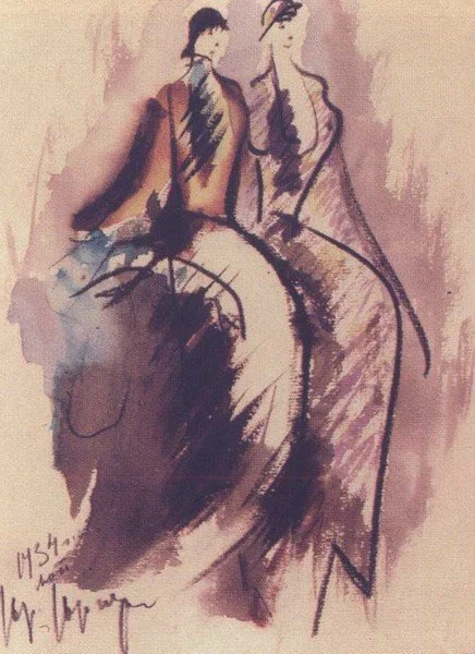 Ladies in crinolines by Yury Yurkun