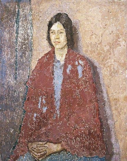 Young Woman in a Red Shawl by Gwen John