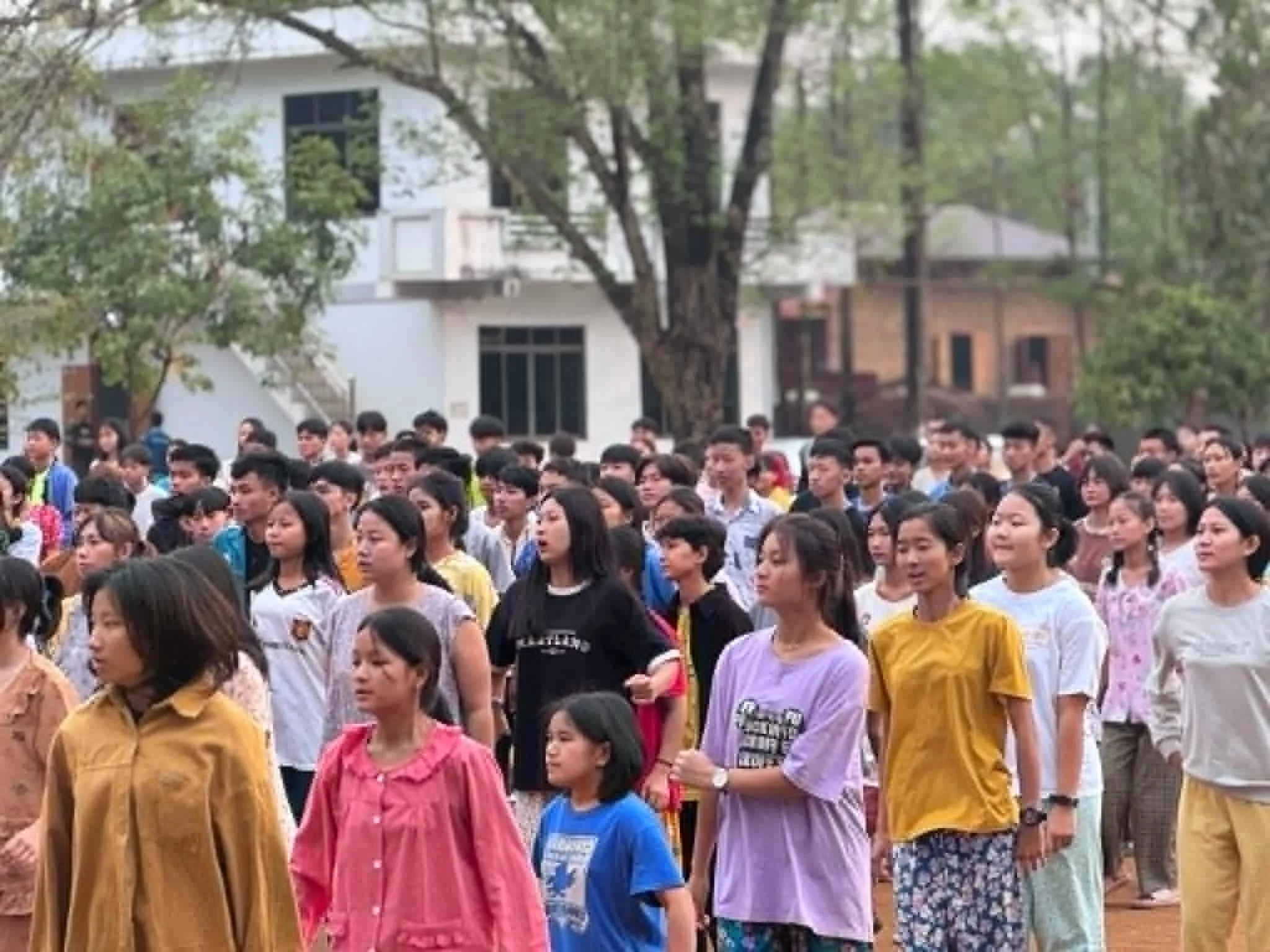 Burmese youth attending a summer camp led by Thomas