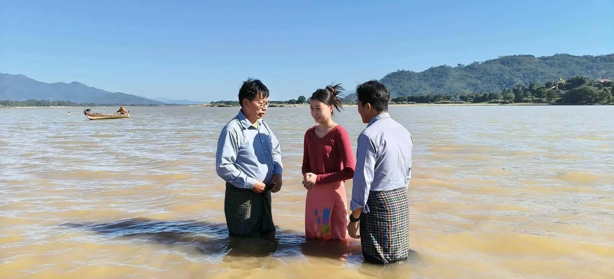 Uzziah baptizing a new believer