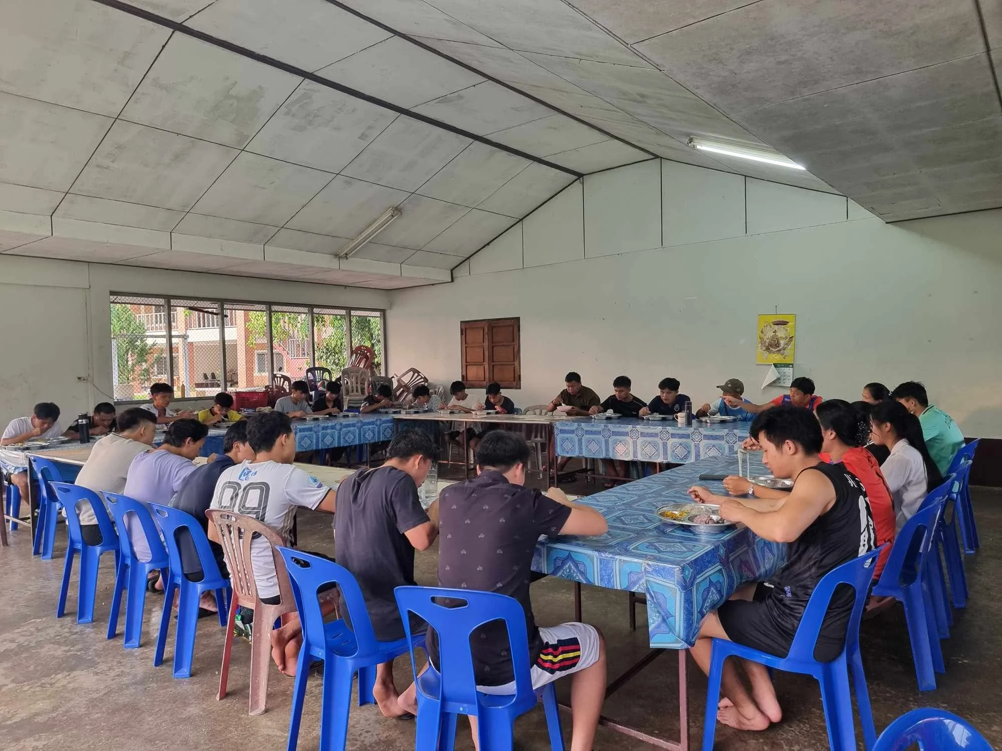 Students in the dining hall