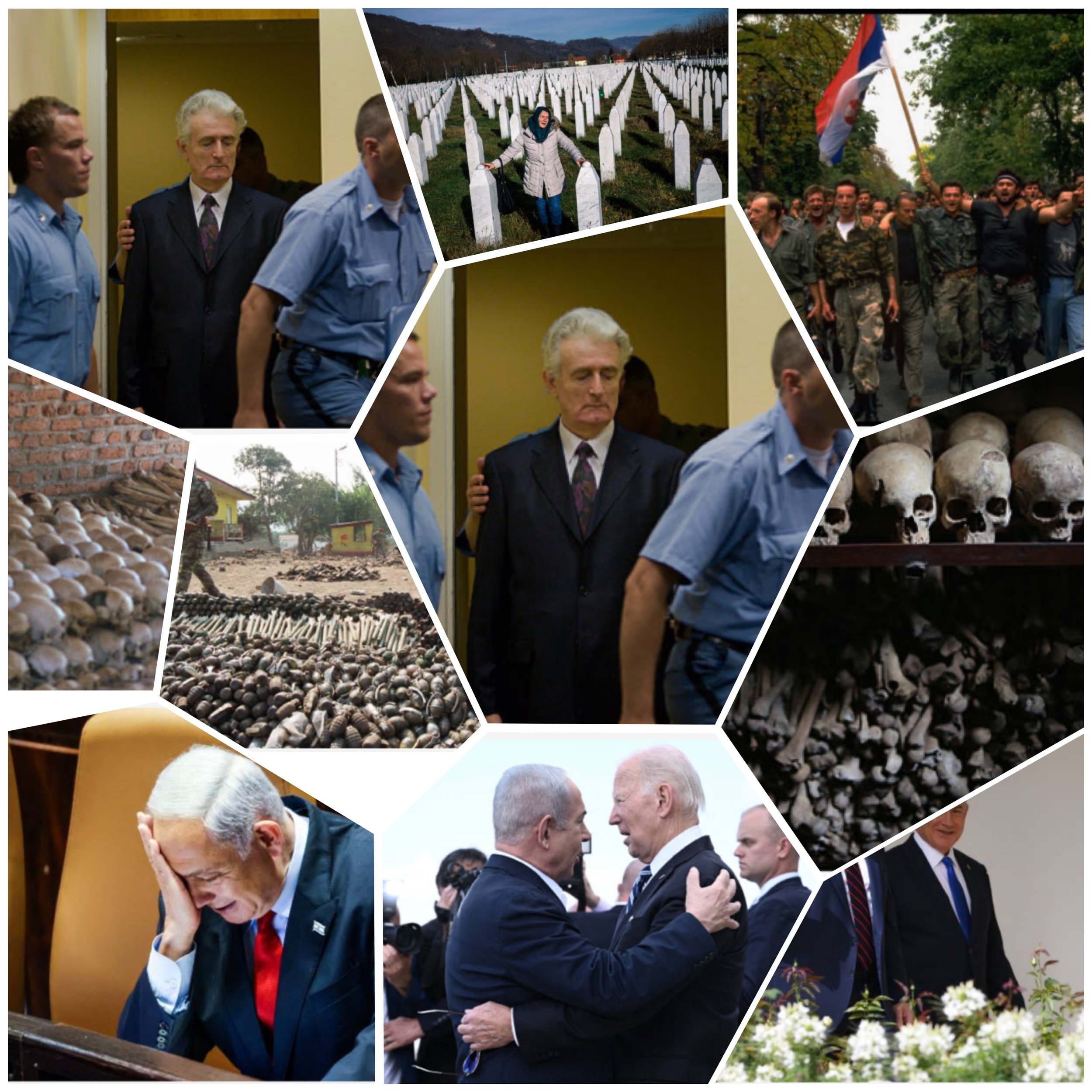 What is comparison between Rodovan and Netanyahu- Genocide & war crimes 