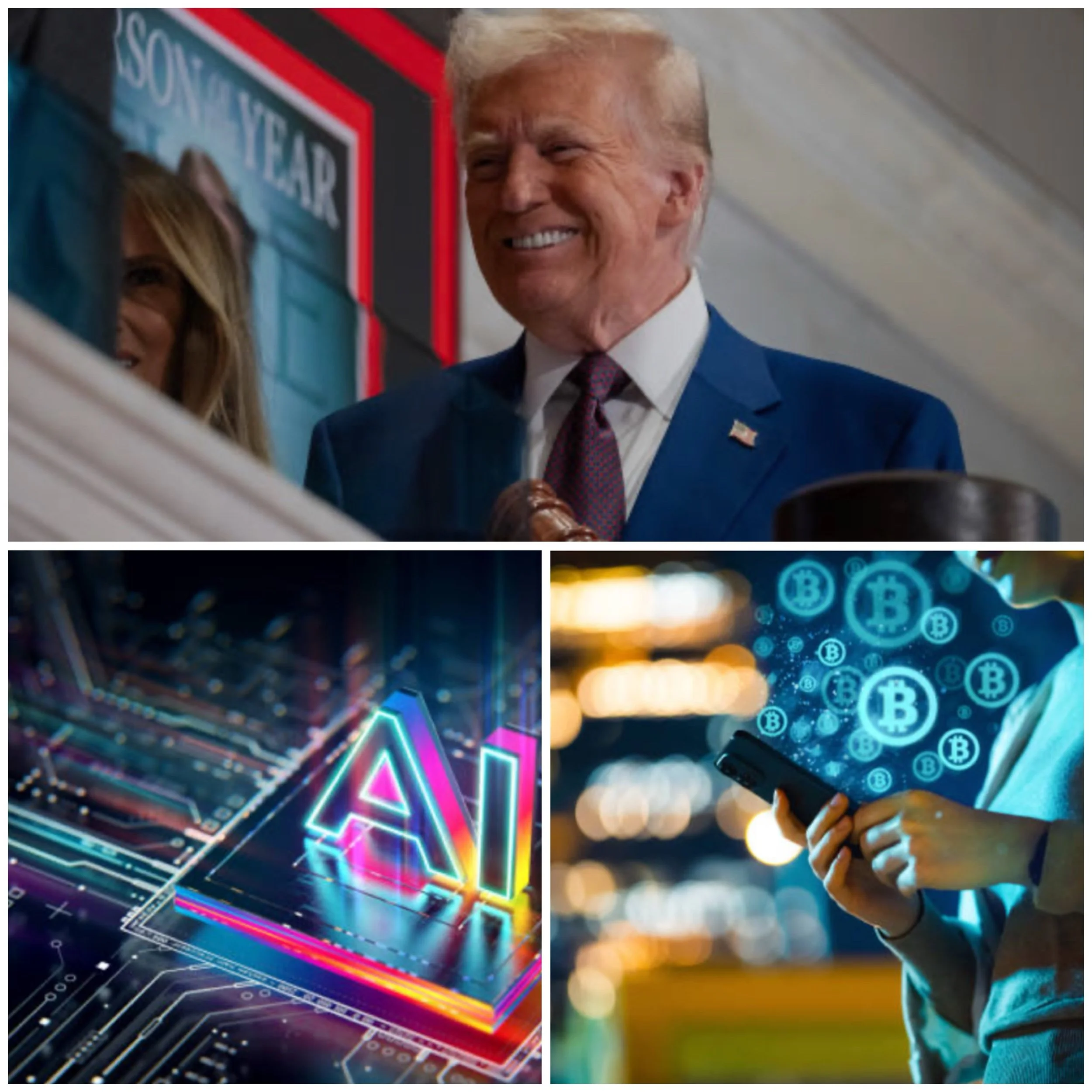 What are Trump key points to make US the AI and bitcoin hub? 