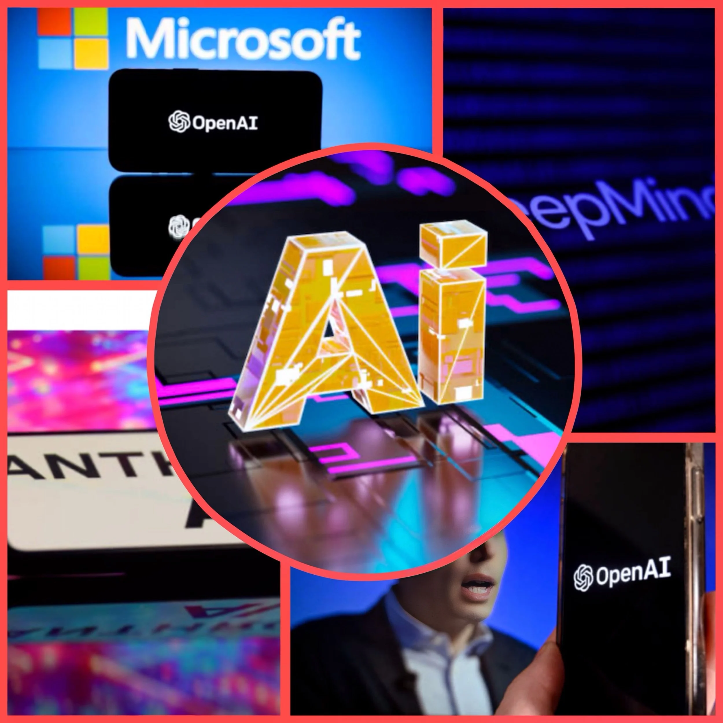 What is difference between open AI and Google DeepMind, Anthropic and Microsoft AI