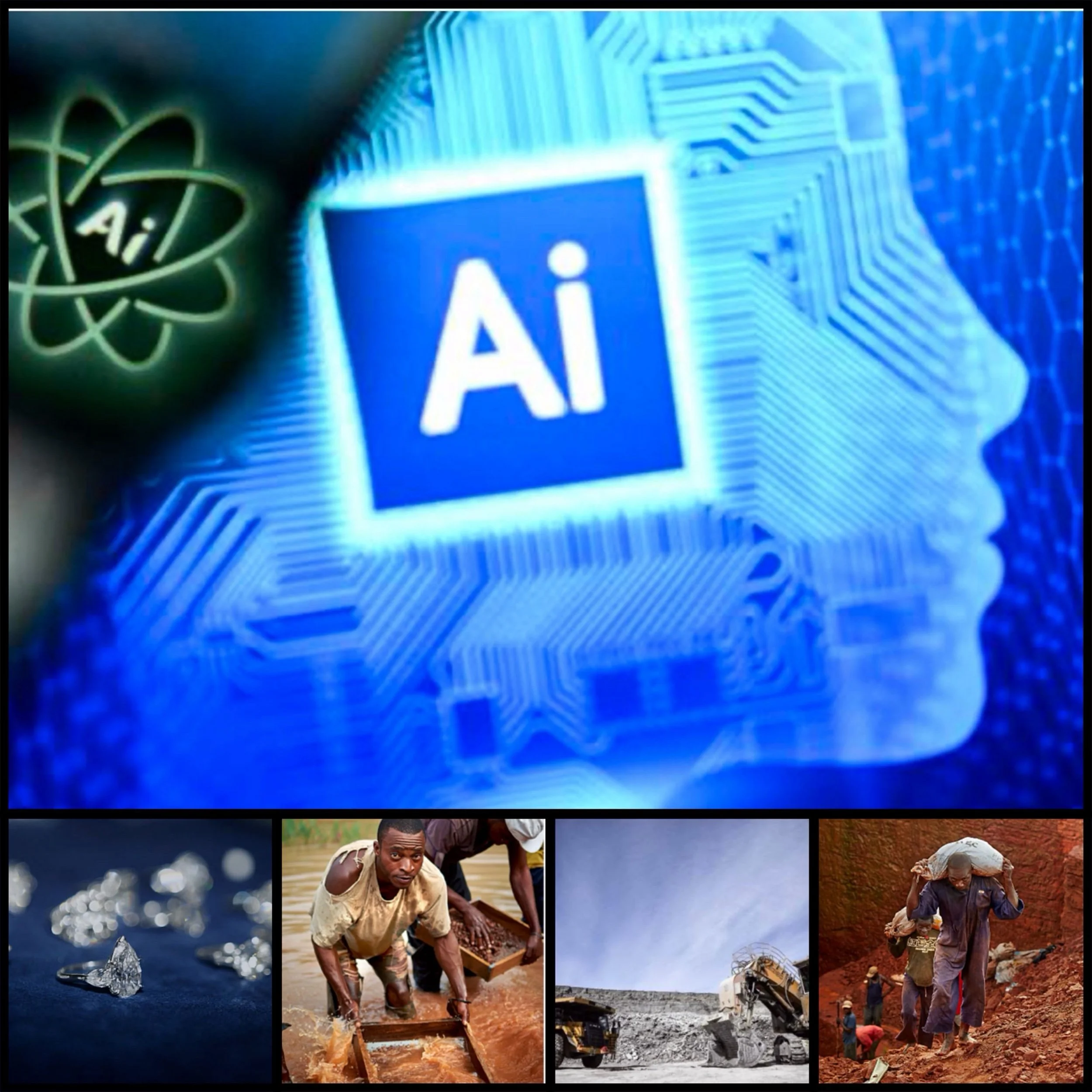 What specific AI technologies are used in diamond mining